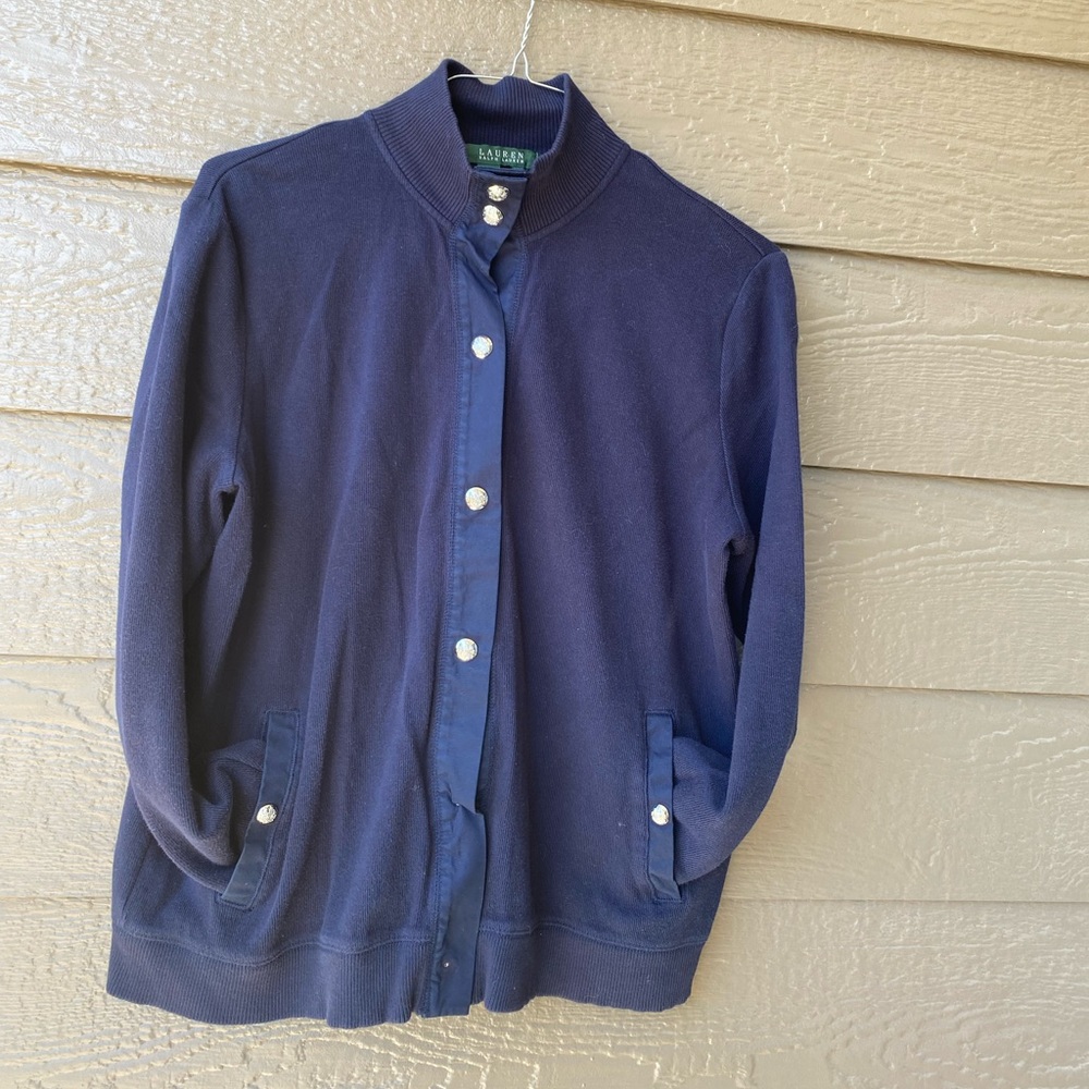 Lauren Ralph Lauren Women Cardigan Shirt Sweater Cotton Metal snap buttons 1X